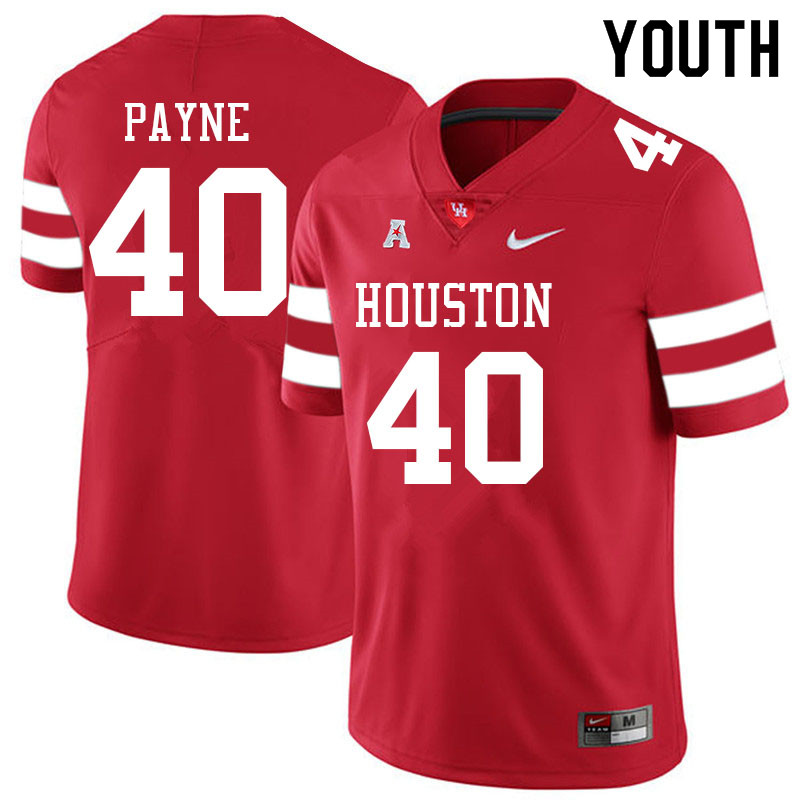 Youth #40 Treylin Payne Houston Cougars College Football Jerseys Sale-Red